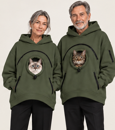 MINION Cat Cuddle Hoodie — Army Green